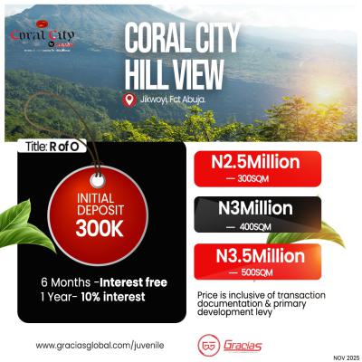 Affordable Land with R of O, This Estate Has Excellent Facilitiesies, Coral City Hills View Estate, Jikwoyi, Abuja, Residential Land for Sale