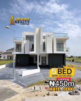 5 Bedroom Semi-detached Duplex + Bq, Swimming Pool & Rooftop Terrace, Ikate, Lekki, Lagos, Semi-detached Duplex for Sale