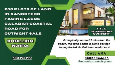250 Plots of Bare Land Measuring 13.5 Hectares with Governors Consent, Kilometre 25, Lekki - Calabar Coastal Road, Sangotedo, Ajah, Lagos, Mixed-use Land for Sale