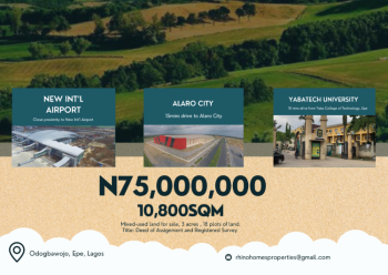 3 Acres, 18 Plots, Odogbawojo, Epe, Lagos, Mixed-use Land for Sale
