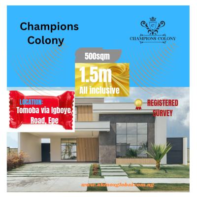 Affordable Land with Registered Survey and Deed of Assignments, Champion Colony,tomoba  Via Lgbonye, Epe, Lagos, Residential Land for Sale