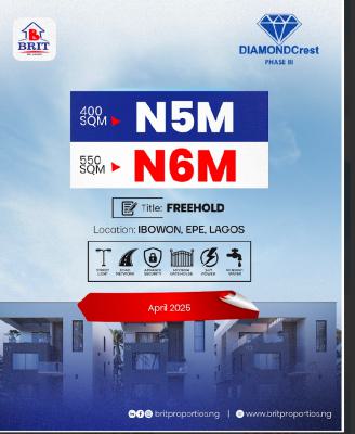 Best Suitable Land for Land Banking, Diamond Crest Phase 3, Ibowon, Ibeju Lekki, Lagos, Residential Land for Sale