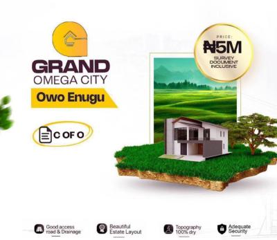 Land with C of O, Grand Omega City Estate, Owo, Enugu, Enugu, Residential Land for Sale