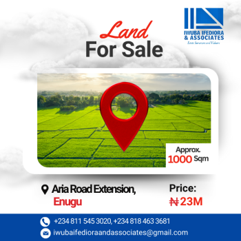 Undeveloped Parcel of Land, Aria Road Extension, Enugu, Enugu, Mixed-use Land for Sale