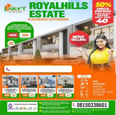 Luxury 2 Bedroom Terrace Duplex with Bq ,, Royal Hills Estate, Behind Naf Valley Estate, Asokoro Extension, Asokoro District, Abuja, Residential Land for Sale