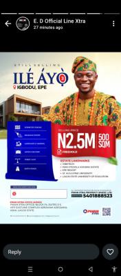 Registered Land with Sealed Deed of Assignment, Ileayo Phase 3 Igbodu, Epe, Lagos, Land for Sale