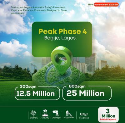 100% Dry Land with Instant Allocation, Peak Bungalow 4 Located 45min Drive From  Beachwood Estate, Bogije, Ibeju Lekki, Lagos, Residential Land for Sale