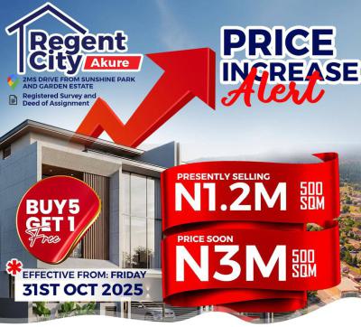 Affordable Land with Buy 4 Get 1 Free Promo,promo Ends on Oct 31st, Very Close to The Owena Military Cantonment, Akure, Ondo, Land for Sale