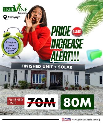3 Bedrooms Bungalow in a Lovely and Secured Estate, Trueview Estate Bungalow, Oribanwa, Ibeju Lekki, Lagos, Detached Bungalow for Sale