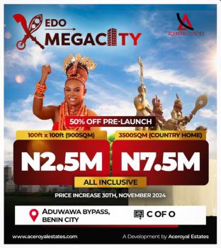 Affordable Plots of Land, Edo Mega City, Aduwawa By-pass, Benin, Oredo, Edo, Mixed-use Land for Sale