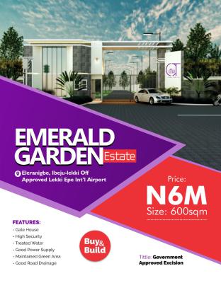 Plots of Land, Emerald Garden Estate, Eleranigbe, Ibeju Lekki, Lagos, Residential Land for Sale