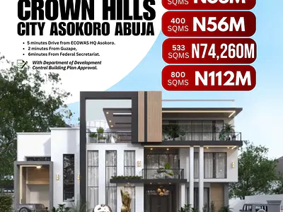 Now Selling Estate Plots — Crown Hill City, Asokoro District, Abuja