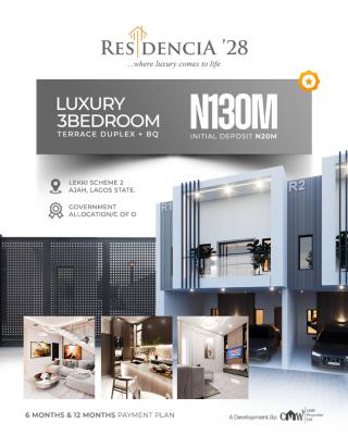 Luxury 3 Bedrooms Duplex + Bq, Lekki Scheme 2, Ajah, Lagos, Terraced Duplex for Sale