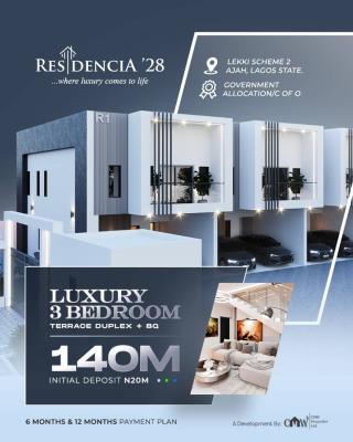 Luxury 3 Bedrooms Duplex + Bq, Lekki Scheme 2, Ajah, Lagos, Terraced Duplex for Sale