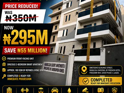 Price Slashed, Completed 3-Bedroom Smart Apartment — Lekki, Lagos
