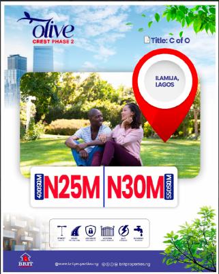 Premium C of O Property, Behind Popular Alaro City, Olive City Phase 2, Ilamija, Ibeju Lekki, Lagos, Residential Land for Sale