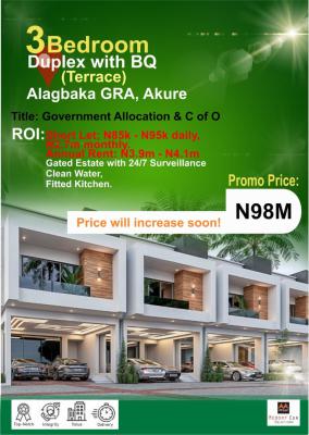 3 Bedrooms Semi Detached Duplex + Bq, Medorf Residence, Alagbaka Gra, Akure, Ondo, Semi-detached Duplex for Sale