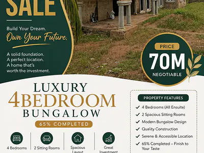 Luxury 4 Bedroom Bungalow — T Junction Ilupeju Avenue Off Federal Poly Road, Ado-Ekiti, Ekiti