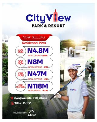 Plots of Land, City View Park & Resort, Gwagwalada, Abuja, Commercial Land for Sale