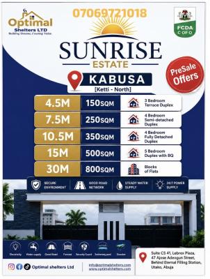 Luxury 3 Bedroom Terrace Duplex, After The Kabusa Market, Kabusa, Abuja, Residential Land for Sale