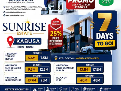 A Plot of Land for 3 Bedroom Terrace Duplex — After the Kabusa Market, Kabusa, Abuja