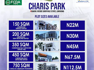 Land Suitable for 5 Bedroom Detached Duplex with Stand Alone BQ — Opposite Sunnyvale Estate, Lokogoma, Lokogoma District, Abuja