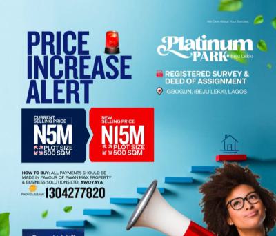 Plots of Land, Platinum Park Near The Lagos-calabar Coastal Road, Ibeju Lekki, Lagos, Mixed-use Land for Sale