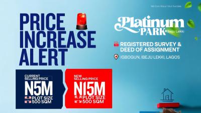 Affordable Plots in Platinum Park Estate - Coastal Road, Platinum Park Near The Lagos-calabar Coastal Road, Ibeju Lekki, Lagos, Mixed-use Land for Sale
