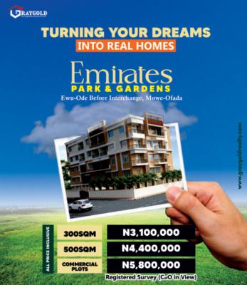 Affordable Land, at Emirates Parks & Gardens, Mowe Ofada, Ogun, Land for Sale