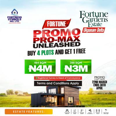 Serviced Land in Serene Environment, Fortune Garden Okpanam Close to Amachai Junction Buy5 Get 1plot Free, Asaba, Delta, Mixed-use Land for Sale