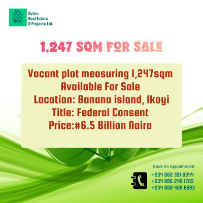 1,247sqm of Land, Banana Island, Ikoyi, Lagos, Mixed-use Land for Sale