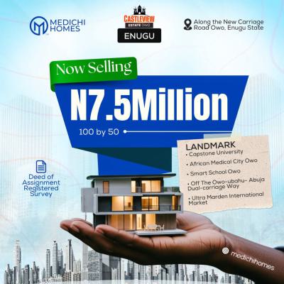 High Roi! Invest, Castleview Estate,owo- Abuja Expressway, Enugu, Enugu, Land for Sale
