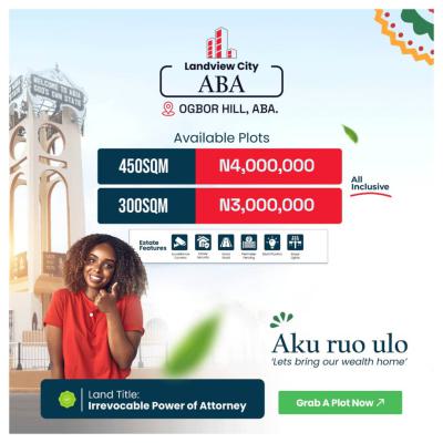 Land in a Strategic Location, Landview Estate  Orgbor Hill, Aba, Abia, Residential Land for Sale