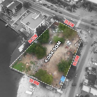 4,000sqm  Waterfront Corner Piece Land Fully Fenced and Gated, Directly Facing Admiralty Way, Lekki Phase 1, Lekki, Lagos, Mixed-use Land for Sale