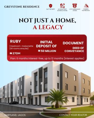 Luxury 3 Bedroom Maisonette, Immanuel Street, Off Mobolaji Bank Anthony Way, Ikeja, Lagos, Flat / Apartment for Sale