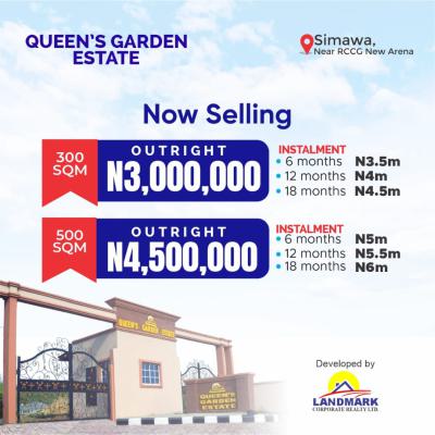 Affordable Land in Simawa Arena Mowe, Queens Garden Estate Close to Redemption Camp, Simawa, Ogun, Mixed-use Land for Sale