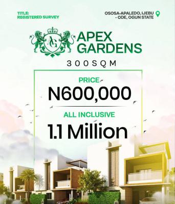 Buy and Build Land in a Prime Location, Apex Garden Estate, Ijebu North East, Ogun, Residential Land for Sale