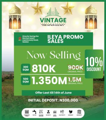 The Most Cheapest  Secured Land, Vintage Parks and Garden Directly Facing Iseyin Expressway, Moniya, Ibadan, Oyo, Commercial Land for Sale