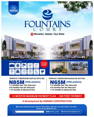 Terrace 3 Bedroom Duplex with Bq, Monatan, Ibadan, Oyo, Terraced Duplex for Sale