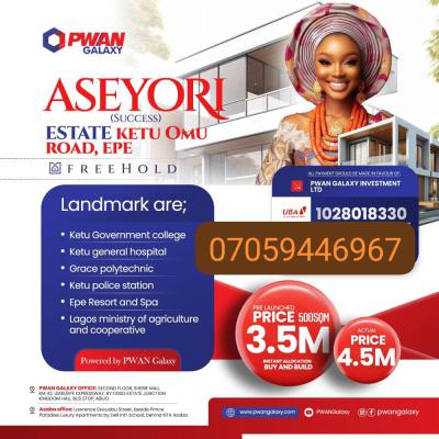 Plots of Freehold Lands, Ilara, Epe, Lagos, Mixed-use Land for Sale