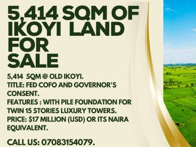5,414sqm of Land with Pile Foundation for Twin 15 Storey Luxury Tower, Old Ikoyi, Ikoyi, Lagos, Mixed-use Land for Sale