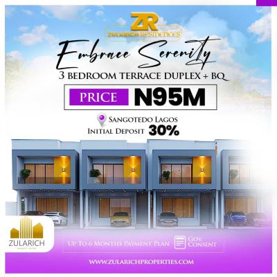 Brand New 3 Bedroom Duplex, in an Estate., Sangotedo, Sangotedo, Ajah, Lagos, Detached Duplex for Sale