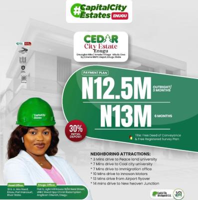 Cedar City Estate, Emene, Enugu, Enugu, Residential Land for Sale