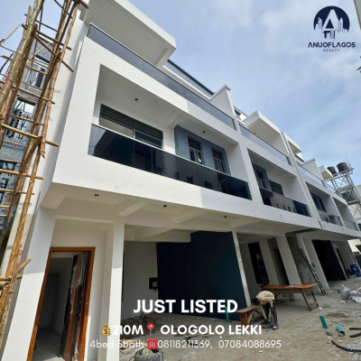 Fully Serviced 4 Bedroom Duplex + Bq, Ologolo, Lekki, Lagos, Terraced Duplex for Sale