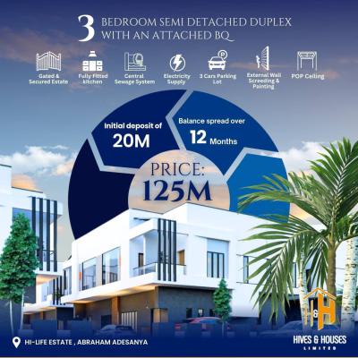 3 Semi-detached Duplexes), Abraham Adesanya, Ajiwe, Ajah, Lagos, Semi-detached Duplex for Sale
