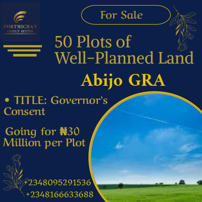 50 Plots of Well-planned Land, Abijo Gra, Lekki, Lagos, Land for Sale