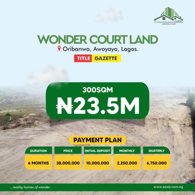 Secured and Verified Land, Wonder Land Court 3 Mins Drive From Mayfair Garden, Awoyaya, Ibeju Lekki, Lagos, Residential Land for Sale
