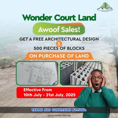 Get a Free Architectural Design and 500 Blocks, Wonder Land Court 3 Mins Drive From Mayfair Garden, Awoyaya, Ibeju Lekki, Lagos, Residential Land for Sale