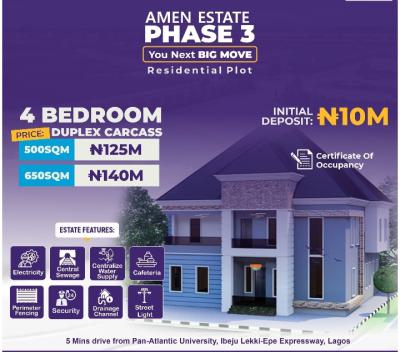 Four Bedroom Carcass Duplex Plus Bq, Ibeju-lekki, Ibeju Lekki, Lagos, Detached Duplex for Sale