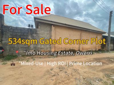 Prime 534sqm Gated Corner Plot in Imo Housing Estate, Owerri, Housing Estate Extension, Owerri West, Imo, Mixed-use Land for Sale